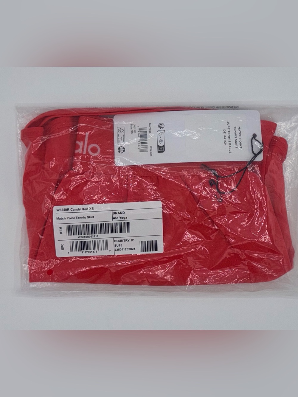 ALO Candy Red Match Point Skirt - Picture 2 of 2
